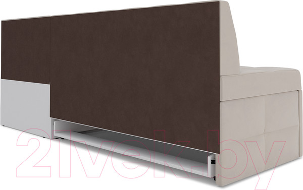 Изображение товара Уголок кухонный мягкий Mebel-Ars Атлантис правый 212x84x135 (бежевый Star Velvet 6 Light Beige)