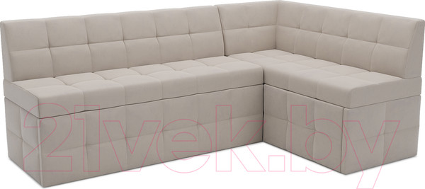 Изображение товара Уголок кухонный мягкий Mebel-Ars Атлантис правый 212x84x135 (бежевый Star Velvet 6 Light Beige)
