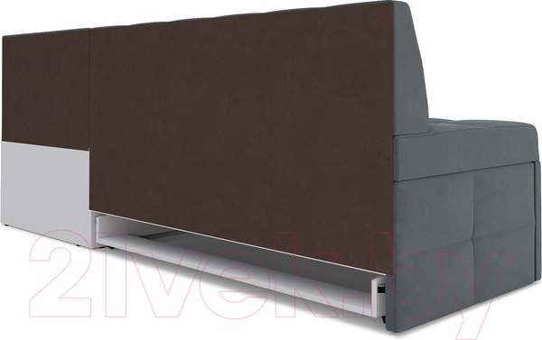 Изображение товара Уголок кухонный мягкий Mebel-Ars Атлантис правый 212x84x135 (велюр серо-синий HB-178 26)