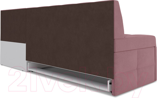 Изображение товара Уголок кухонный мягкий Mebel-Ars Атлантис правый 212x84x135 (велюр пудра НВ-178 18)