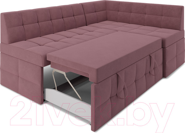 Изображение товара Уголок кухонный мягкий Mebel-Ars Атлантис правый 212x84x135 (велюр пудра НВ-178 18)