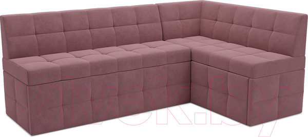 Изображение товара Уголок кухонный мягкий Mebel-Ars Атлантис правый 212x84x135 (велюр пудра НВ-178 18)