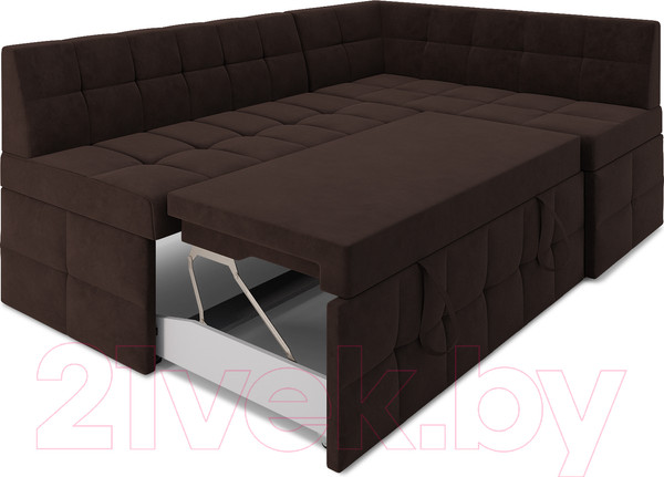 Изображение товара Уголок кухонный мягкий Mebel-Ars Атлантис правый 212x84x135 (велюр молочный шоколад НВ-178 13)
