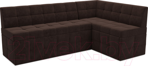 Изображение товара Уголок кухонный мягкий Mebel-Ars Атлантис правый 212x84x135 (велюр молочный шоколад НВ-178 13)