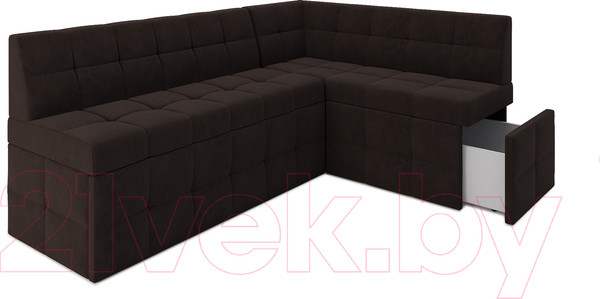 Изображение товара Уголок кухонный мягкий Mebel-Ars Атлантис правый 212x84x135 (кордрой коричневый)