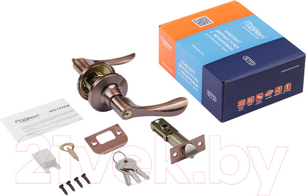 Изображение товара Ручка дверная Нора-М ЗВ3-01-Э (старая медь)