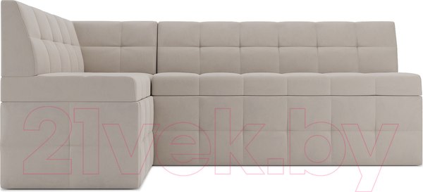 Изображение товара Уголок кухонный мягкий Mebel-Ars Атлантис левый 212x84x135 (бежевый Star Velvet 6 Light Beige)
