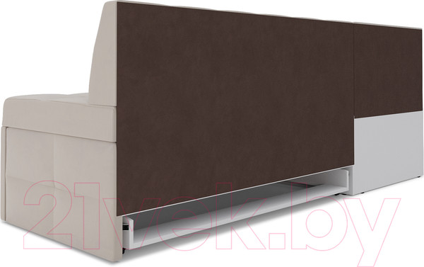 Изображение товара Уголок кухонный мягкий Mebel-Ars Атлантис левый 212x84x135 (бежевый Star Velvet 6 Light Beige)