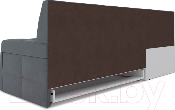 Изображение товара Уголок кухонный мягкий Mebel-Ars Атлантис левый 212x84x135 (велюр серо-синий HB-178 26)