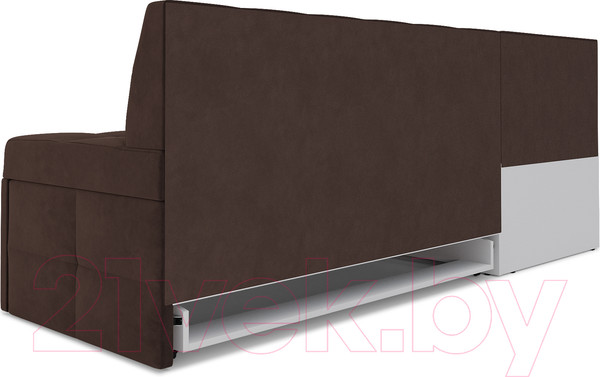 Изображение товара Уголок кухонный мягкий Mebel-Ars Атлантис левый 212x84x135 (велюр молочный шоколад НВ-178 13)