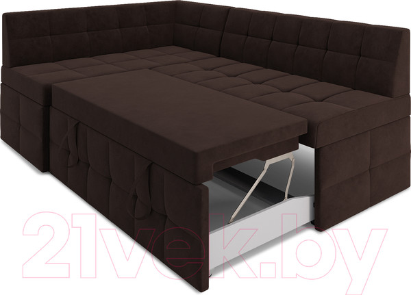 Изображение товара Уголок кухонный мягкий Mebel-Ars Атлантис левый 212x84x135 (велюр молочный шоколад НВ-178 13)