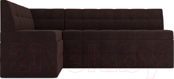 Изображение товара Уголок кухонный мягкий Mebel-Ars Атлантис левый 212x84x135 (велюр шоколад HB-178 16)