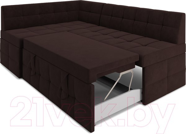 Изображение товара Уголок кухонный мягкий Mebel-Ars Атлантис левый 212x84x135 (велюр шоколад HB-178 16)