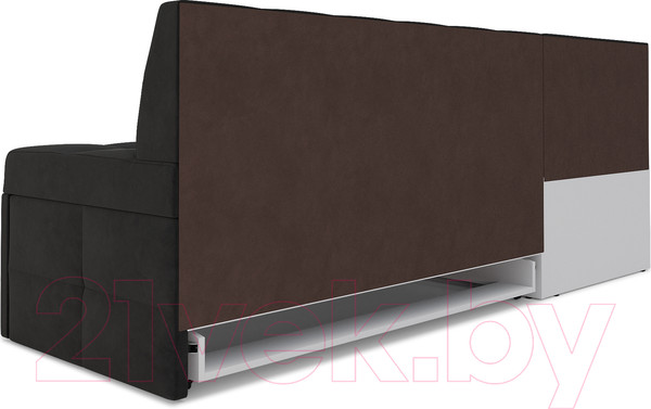 Изображение товара Уголок кухонный мягкий Mebel-Ars Атлантис левый 212x84x135 (велюр черный НВ-178 17)