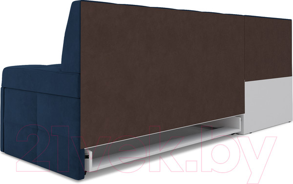Изображение товара Уголок кухонный мягкий Mebel-Ars Атлантис левый 212x84x135 (темно-синий Luna 034)