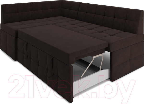 Изображение товара Уголок кухонный мягкий Mebel-Ars Атлантис левый 212x84x135 (кордрой коричневый)