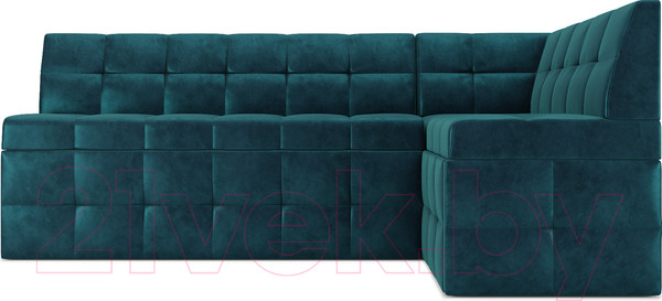 Изображение товара Уголок кухонный мягкий Mebel-Ars Атлантис правый 190x84x120 (сине-зеленый Star Velvet 43 Black Green)