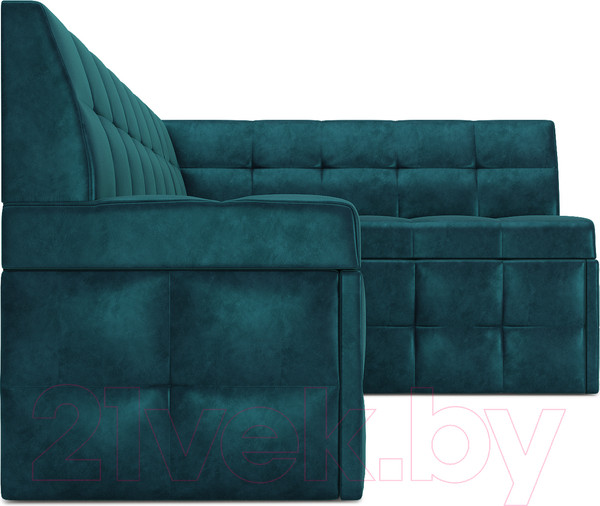 Изображение товара Уголок кухонный мягкий Mebel-Ars Атлантис правый 190x84x120 (сине-зеленый Star Velvet 43 Black Green)