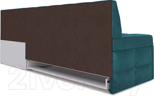 Изображение товара Уголок кухонный мягкий Mebel-Ars Атлантис правый 190x84x120 (сине-зеленый Star Velvet 43 Black Green)