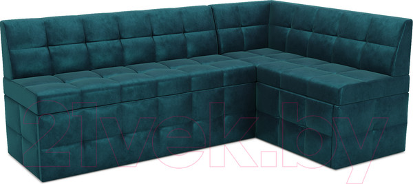 Изображение товара Уголок кухонный мягкий Mebel-Ars Атлантис правый 190x84x120 (сине-зеленый Star Velvet 43 Black Green)