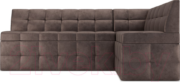 Изображение товара Уголок кухонный мягкий Mebel-Ars Атлантис правый 190x84x120 (серо-шоколадный Star Velvet 60 Cofee)