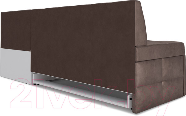 Изображение товара Уголок кухонный мягкий Mebel-Ars Атлантис правый 190x84x120 (серо-шоколадный Star Velvet 60 Cofee)
