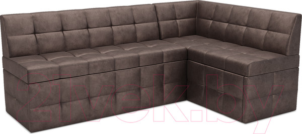 Изображение товара Уголок кухонный мягкий Mebel-Ars Атлантис правый 190x84x120 (серо-шоколадный Star Velvet 60 Cofee)