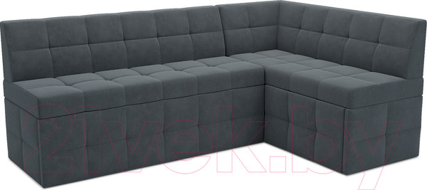 Изображение товара Уголок кухонный мягкий Mebel-Ars Атлантис правый 190x84x120 (велюр серо-синий HB-178 26)