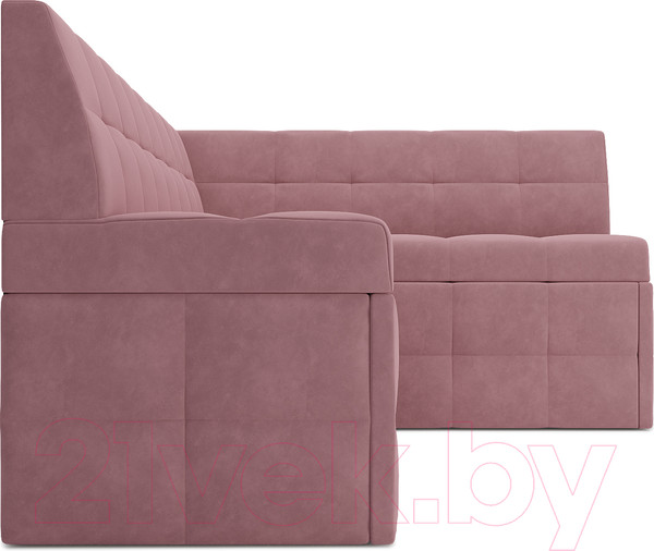 Изображение товара Уголок кухонный мягкий Mebel-Ars Атлантис правый 190x84x120 (велюр пудра НВ-178 18)