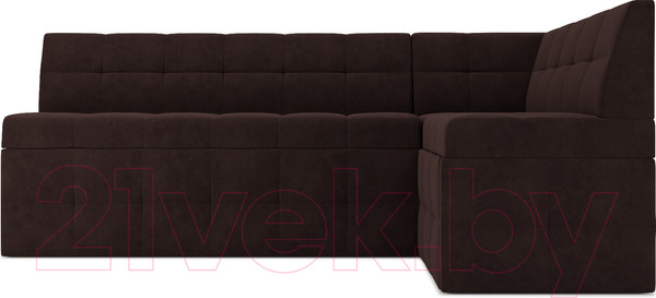Изображение товара Уголок кухонный мягкий Mebel-Ars Атлантис правый 190x84x120 (велюр шоколад HB-178 16)