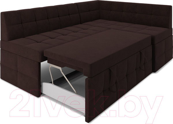 Изображение товара Уголок кухонный мягкий Mebel-Ars Атлантис правый 190x84x120 (велюр шоколад HB-178 16)