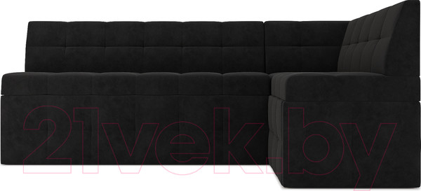 Изображение товара Уголок кухонный мягкий Mebel-Ars Атлантис правый 190x84x120 (велюр черный НВ-178 17)
