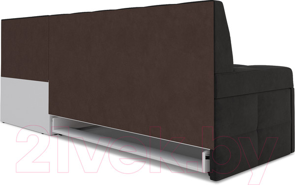 Изображение товара Уголок кухонный мягкий Mebel-Ars Атлантис правый 190x84x120 (велюр черный НВ-178 17)