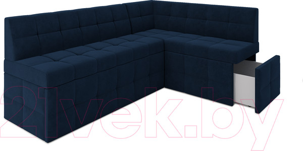 Изображение товара Уголок кухонный мягкий Mebel-Ars Атлантис правый 190x84x120 (темно-синий Luna 034)