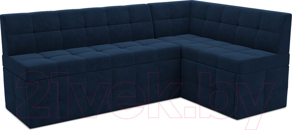 Изображение товара Уголок кухонный мягкий Mebel-Ars Атлантис правый 190x84x120 (темно-синий Luna 034)
