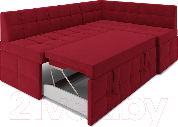 Изображение товара Уголок кухонный мягкий Mebel-Ars Атлантис правый 190x84x120 (кордрой красный)