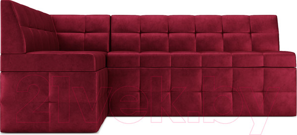 Изображение товара Уголок кухонный мягкий Mebel-Ars Атлантис левый 190x84x120 (бархат красный Star Velvet 3 Dark Red)