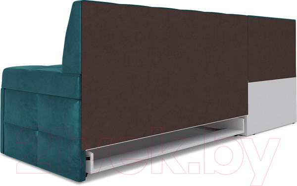 Изображение товара Уголок кухонный мягкий Mebel-Ars Атлантис левый 190x84x120 (сине-зеленый Star Velvet 43 Black Green)