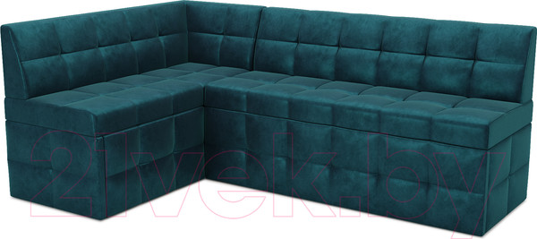 Изображение товара Уголок кухонный мягкий Mebel-Ars Атлантис левый 190x84x120 (сине-зеленый Star Velvet 43 Black Green)