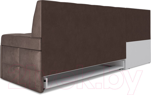 Изображение товара Уголок кухонный мягкий Mebel-Ars Атлантис левый 190x84x120 (серо-шоколадный Star Velvet 60 Cofee)