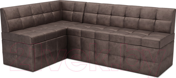 Изображение товара Уголок кухонный мягкий Mebel-Ars Атлантис левый 190x84x120 (серо-шоколадный Star Velvet 60 Cofee)