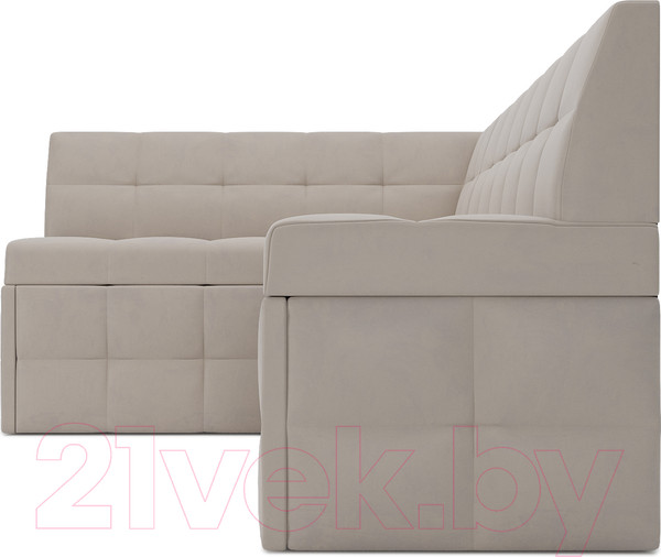 Изображение товара Уголок кухонный мягкий Mebel-Ars Атлантис левый 190x84x120 (бежевый Star Velvet 6 Light Beige)