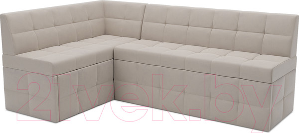 Изображение товара Уголок кухонный мягкий Mebel-Ars Атлантис левый 190x84x120 (бежевый Star Velvet 6 Light Beige)