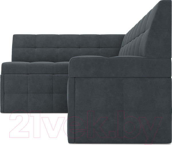 Изображение товара Уголок кухонный мягкий Mebel-Ars Атлантис левый 190x84x120 (велюр серо-синий HB-178 26)