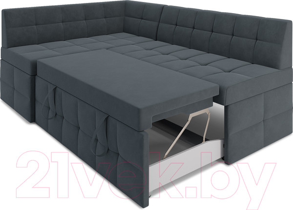 Изображение товара Уголок кухонный мягкий Mebel-Ars Атлантис левый 190x84x120 (велюр серо-синий HB-178 26)