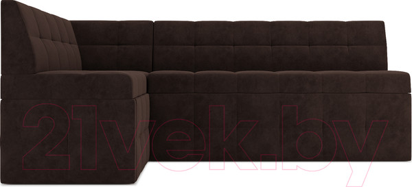Изображение товара Уголок кухонный мягкий Mebel-Ars Атлантис левый 190x84x120 (велюр молочный шоколад НВ-178 13)