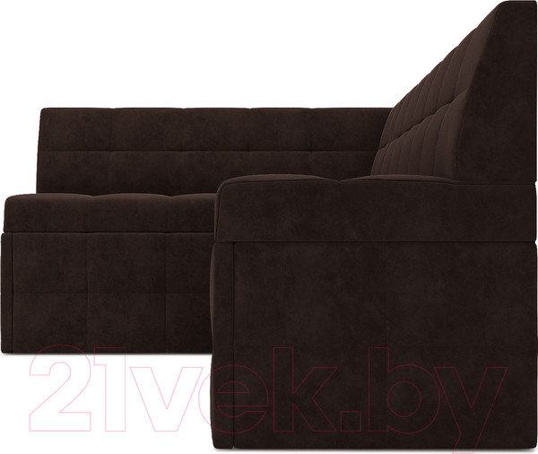 Изображение товара Уголок кухонный мягкий Mebel-Ars Атлантис левый 190x84x120 (велюр молочный шоколад НВ-178 13)