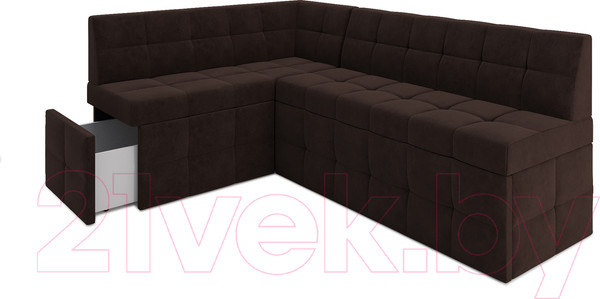 Изображение товара Уголок кухонный мягкий Mebel-Ars Атлантис левый 190x84x120 (велюр молочный шоколад НВ-178 13)