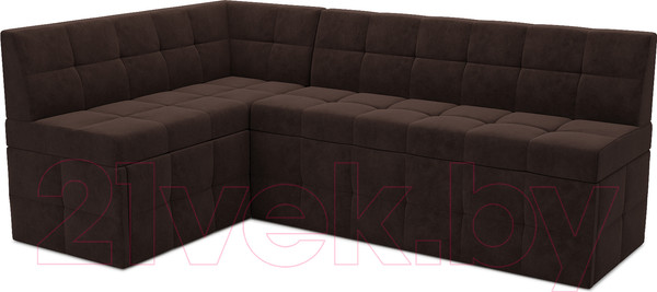 Изображение товара Уголок кухонный мягкий Mebel-Ars Атлантис левый 190x84x120 (велюр молочный шоколад НВ-178 13)