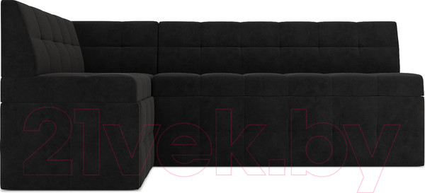 Изображение товара Уголок кухонный мягкий Mebel-Ars Атлантис левый 190x84x120 (велюр черный НВ-178 17)